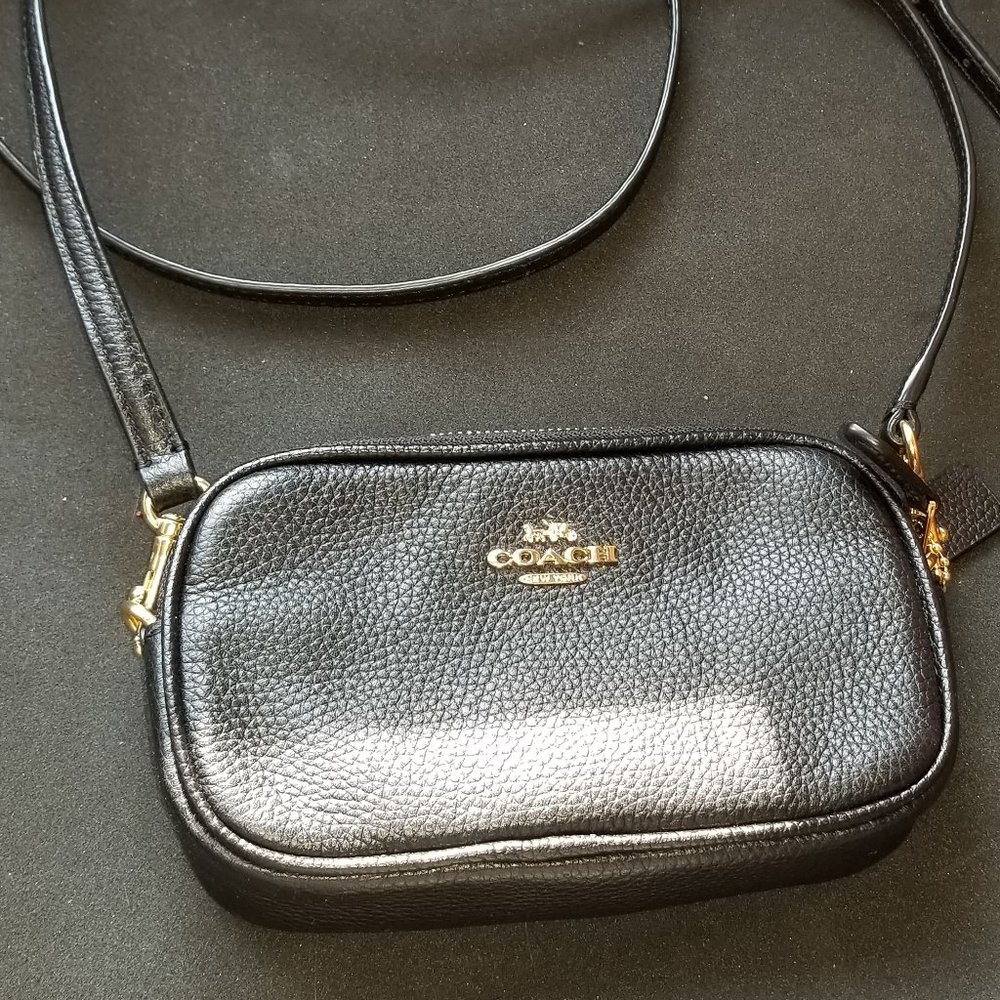 Coach Small Black Leather Crossbody Handbag